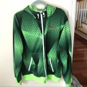 Men’s Nike x LeBron James Green Geometric Basketball Zip Up Patterned Hoodie